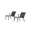 Amazonia 2pc Zanzibar Outdoor Patio Accent Chair: Teak & Cast Aluminum, No Assembly Required