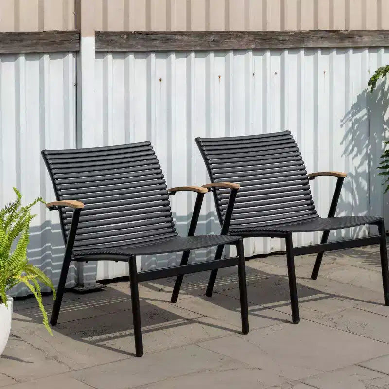 Amazonia Fauteuil d'appoint d'extérieur 2 pièces Zanzibar : Teck et aluminium moulé, aucun assemblage requis