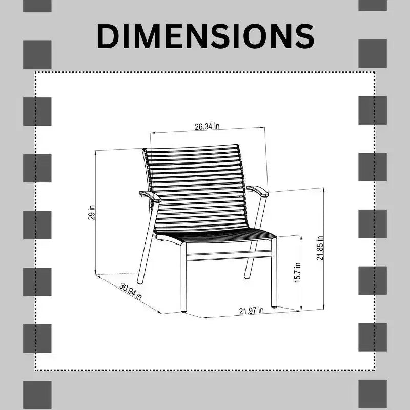 Amazonia Fauteuil d'appoint d'extérieur 2 pièces Zanzibar : Teck et aluminium moulé, aucun assemblage requis
