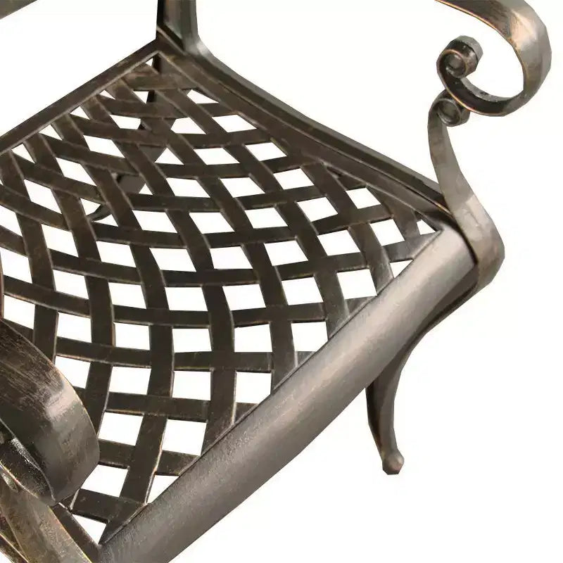 Ensemble de salle à manger d'extérieur moderne en treillis aluminium, rectangulaire, 241 cm, avec 8 fauteuils - Noir - Oakland Living