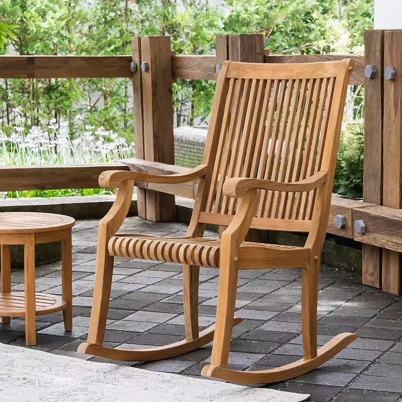 Sonoma Lane Rockport Teak Outdoor Porch Rocking Chair - Weather-Resistant, 250 lb Capacity