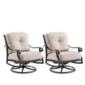 2pk Aluminum Outdoor Deep Seating Swivel Rocking Club Chairs with Cushions - Copper/Tan - Oakland Living