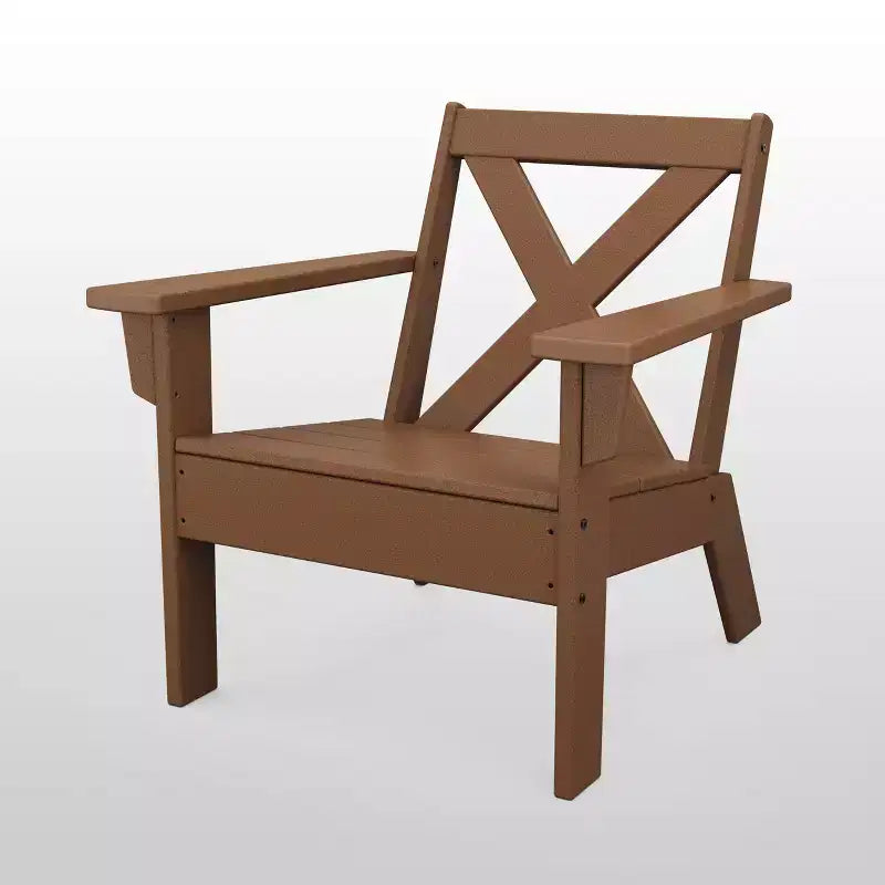 POLYWOOD Shawboro Outdoor Patio Lounge Chair Teak