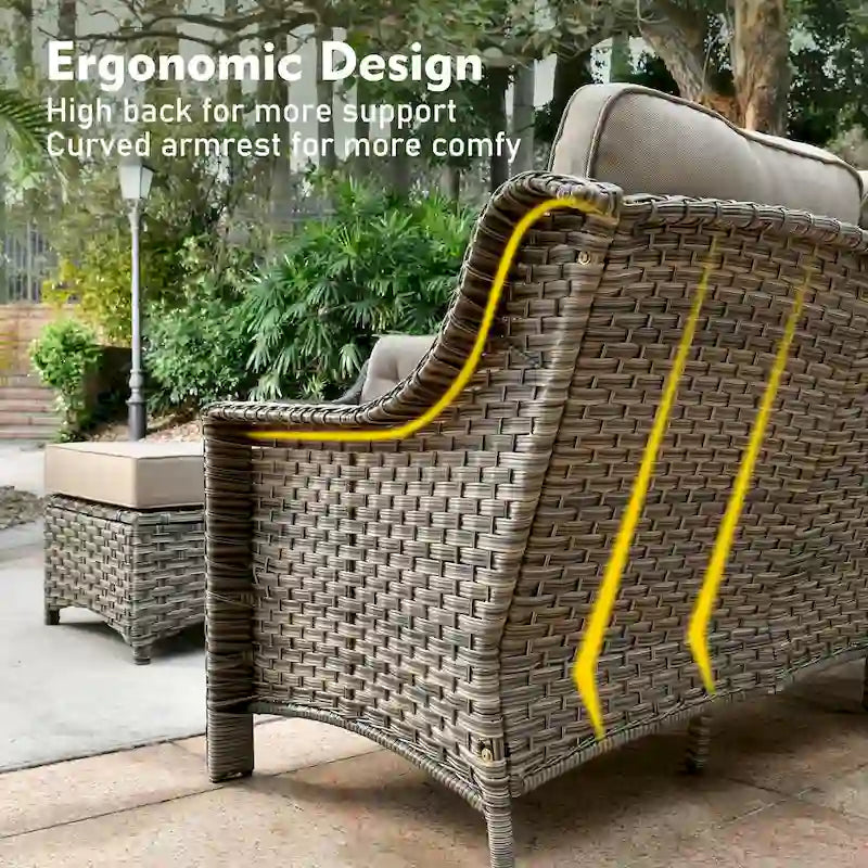 Ensemble de conversation de jardin 9 pièces XIZZI avec fauteuil pivotant