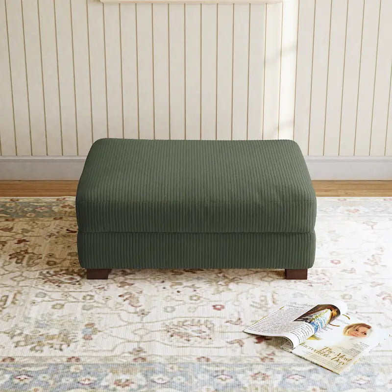 Pouffe d'appoint oversize en velours côtelé moderne