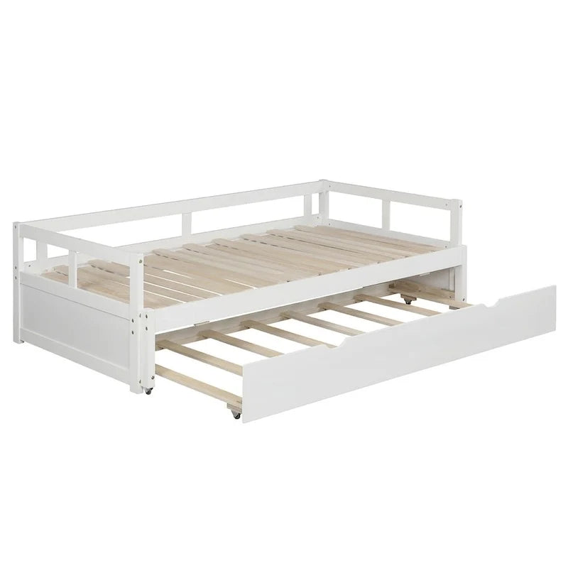 Lit gigogne extensible, Lit gigogne en bois avec tiroir-lit