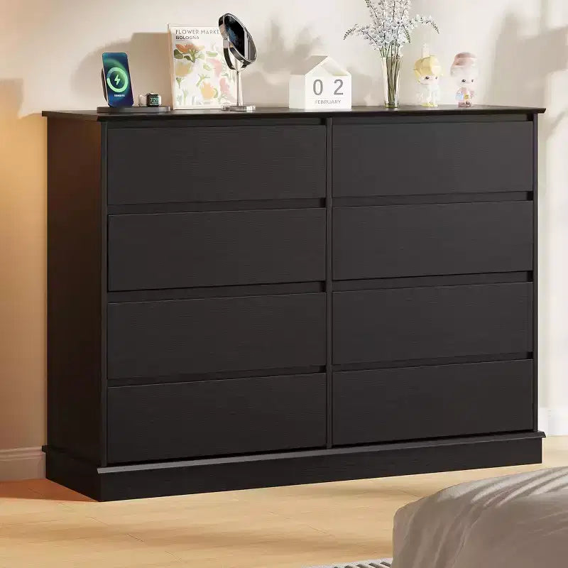 Armoire de rangement à 8 tiroirs, commode à tiroirs profonds, grand placard à plateau large pour salon, couloir, chambre d'enfants