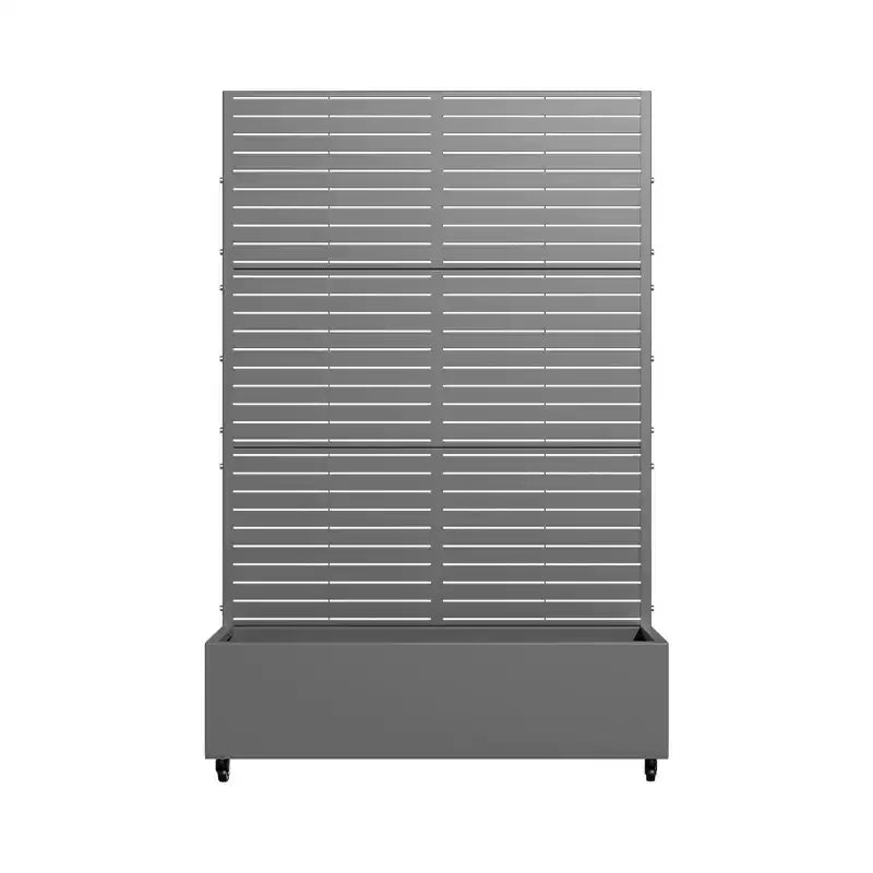 MAYEERTY Jardinière avec treillis Gris fer Style classique à persiennes 183x89x41cm Ensemble de 3 pièces