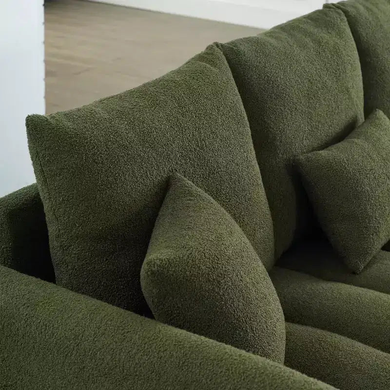 GDFStudio Alanna Canapé 3 places moderne en tissu peluche 79,5 po avec oreillers