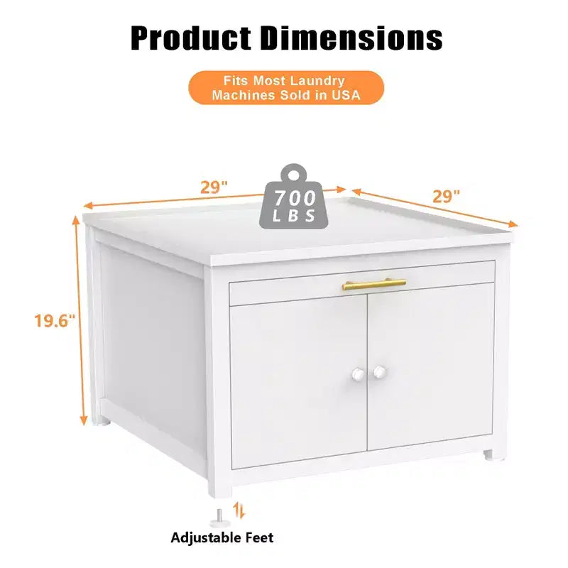 Piedestal de laveuse et sécheuse en métal robuste noir/blanc – Unité simple, anti-vibration