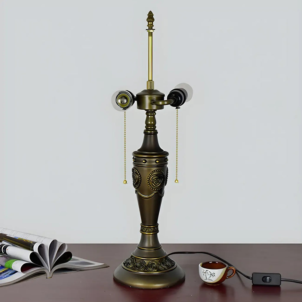 HomeyFad Lampe de table à 2 lumières dôme en verre inoxydable vintage