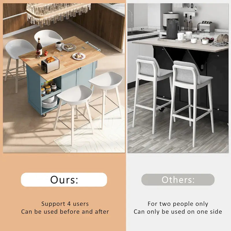 Îlot de cuisine avec plan de travail pliable, desserte de rangement de cuisine avec étagère coulissante, porte-serviettes et tiroir, roulettes.