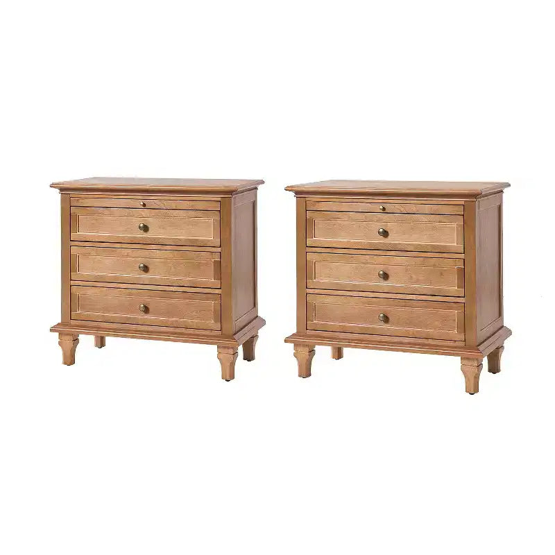 Table d'appoint Giorgio à 3 tiroirs avec prises intégrées, lot de 2 | HULALA HOME