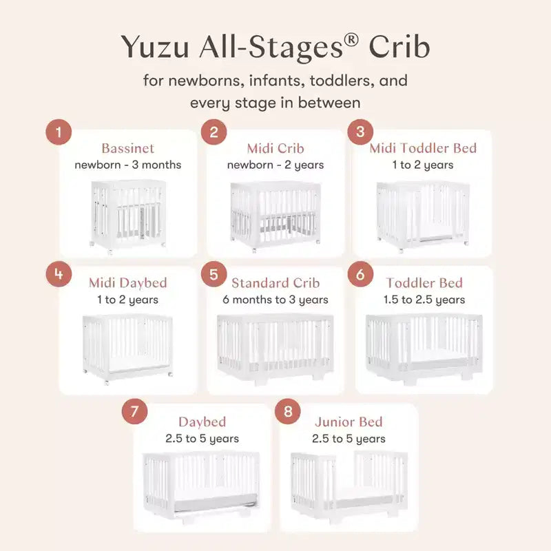 Lit de bébé convertible 8-en-1 Yuzu de Babyletto avec kits de conversion toutes étapes
