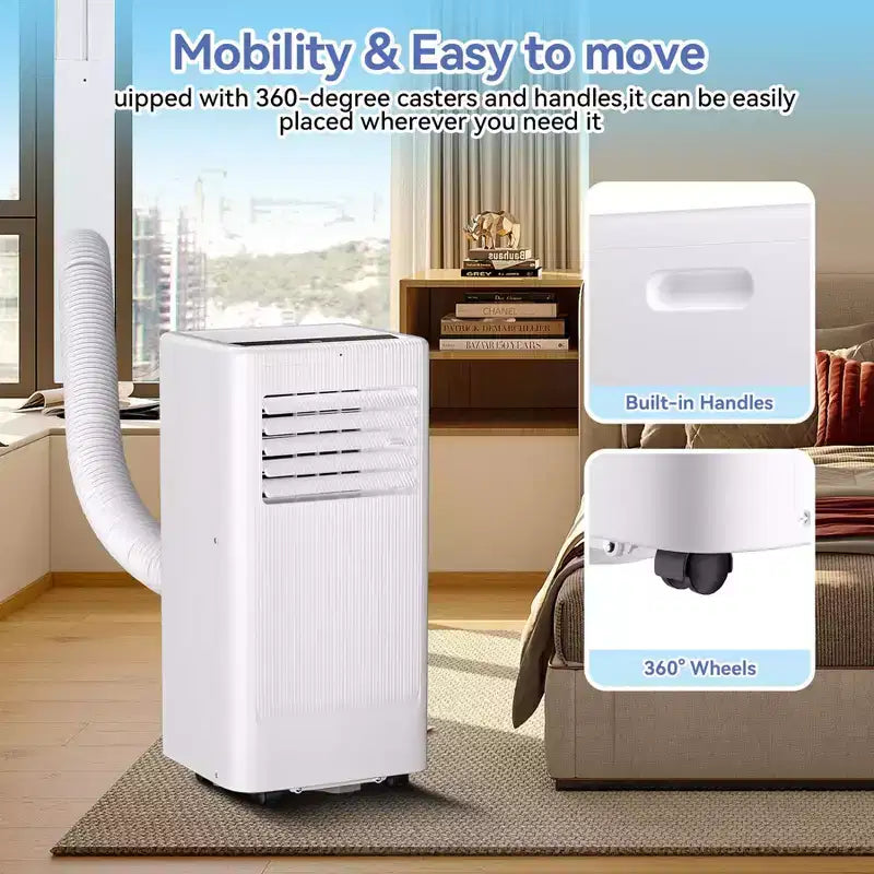 Climatiseur Portable, Flarhetoric 10000 BTU Climatisation/Ventilation/Déshumidification 3 EN 1, Unité AC Portable pour Pièce de 52 m², Unités pour Pièces à Faible Bruit
