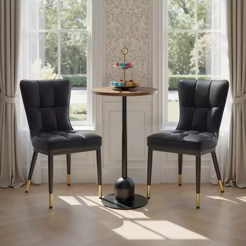 Bekrvio Lot de 6 chaises de salle à manger, modernes, rembourrées, en similicuir, avec haut dossier, pieds en métal, chaises de cuisine sans accoudoirs pour salon et salle à manger