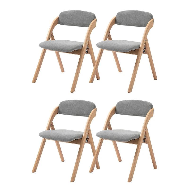 Chaises de salle à manger pliantes empilables en bois avec sièges rembourrés (lot de 4)