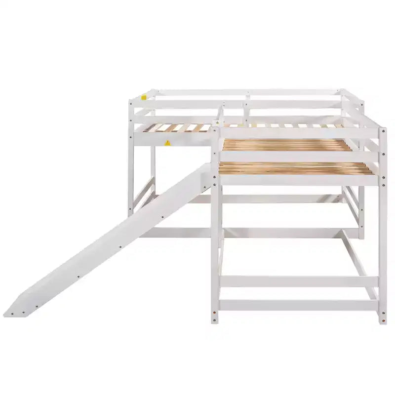Lits superposés en L pour 4 enfants, lits superposés quadruples avec toboggan, lits superposés en bois doubles et jumeaux pour chambre à coucher ou dortoir
