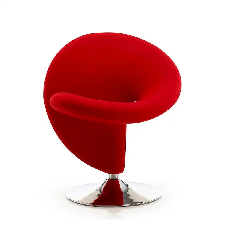 Fauteuil pivotant en mélange de laine et chrome Curl de Manhattan Comfort (lot de 2)