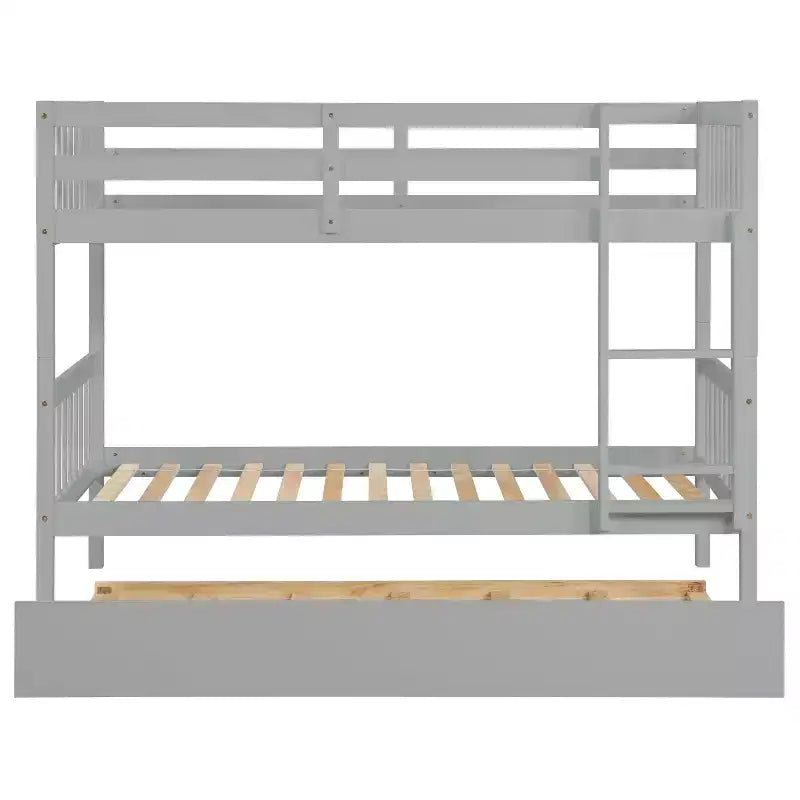 Lit superposé moderne en bois, double sur double avec lit gigogne, convertible en 2 lits