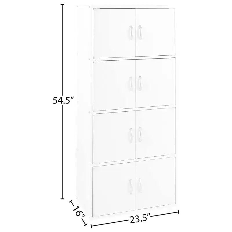 Hodedah HID44 Meuble de rangement multifonctionnel fermé à 8 portes pour la maison et le bureau, finition bois de hêtre
