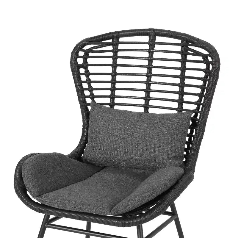 Fauteuils de club Christopher Knight Home Habra en osier et fer forgé avec coussins