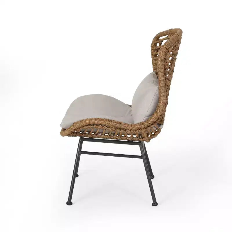Fauteuils de club Christopher Knight Home Habra en osier et fer forgé avec coussins