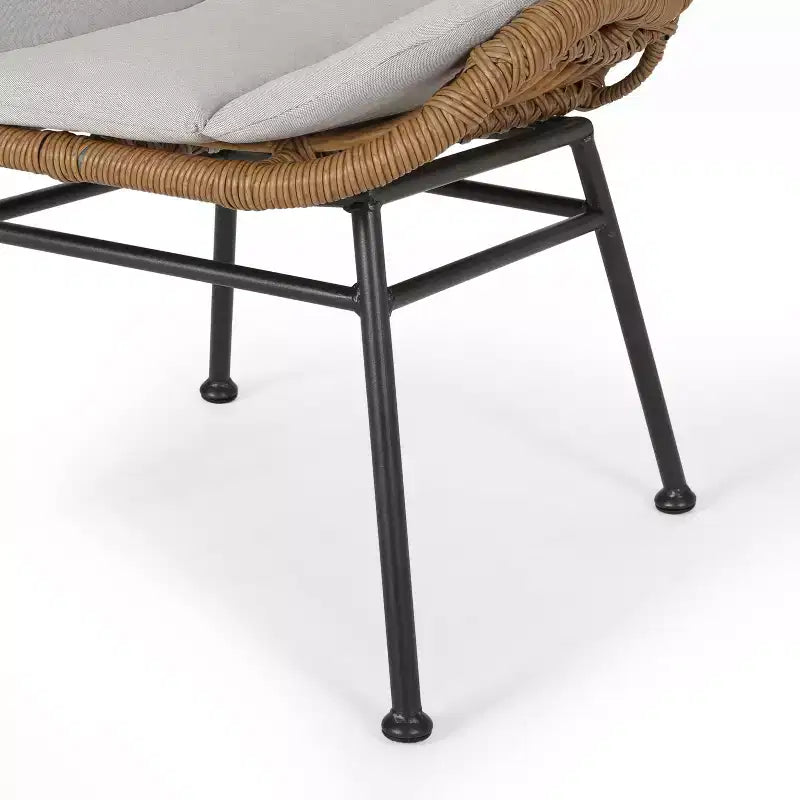 Fauteuils de club Christopher Knight Home Habra en osier et fer forgé avec coussins