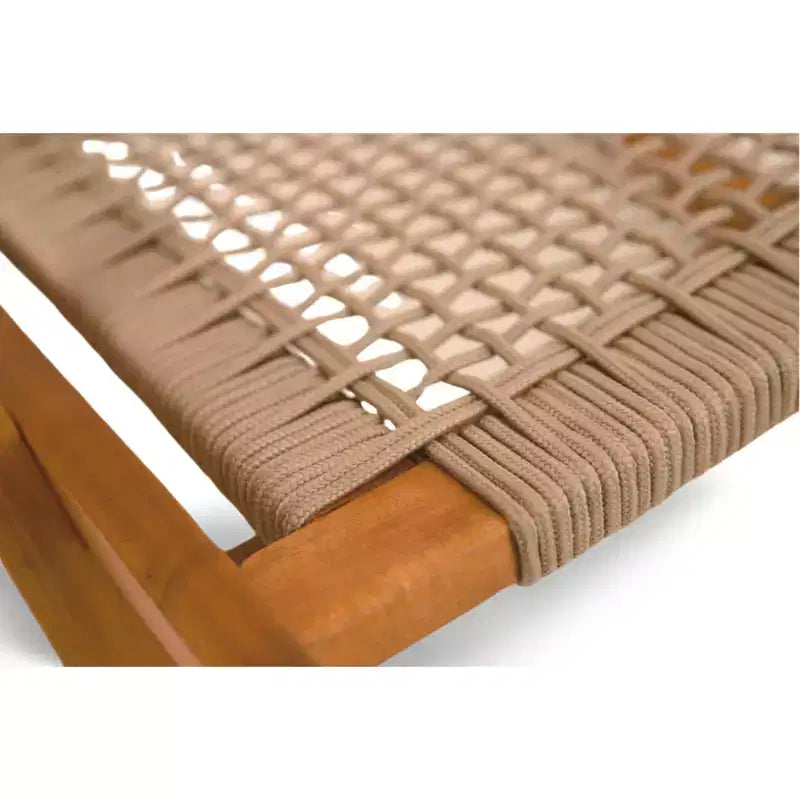 Chaise à bascule Aspect Living Vega avec porte-gobelet, finition naturelle, pour terrasse, jardin, intérieur et extérieur - Construction en bois robuste