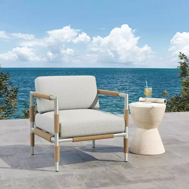Christopher Knight Home Chaise Wevin en aluminium avec coussins, Gris clair
