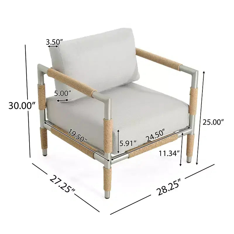 Christopher Knight Home Chaise Wevin en aluminium avec coussins, Gris clair