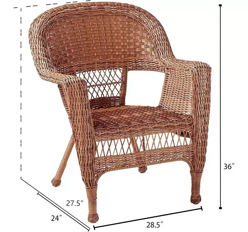 HomeStock Honey Coastal Craftsman Chaise Ensemble de 2 avec coussins