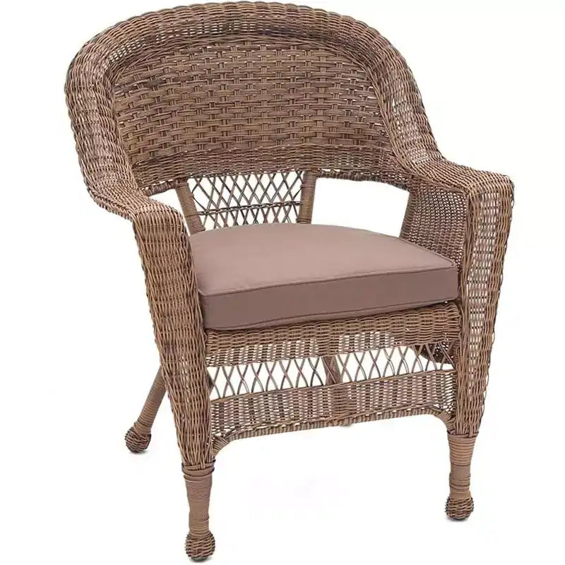 HomeStock Honey Coastal Craftsman Chaise Ensemble de 2 avec coussins