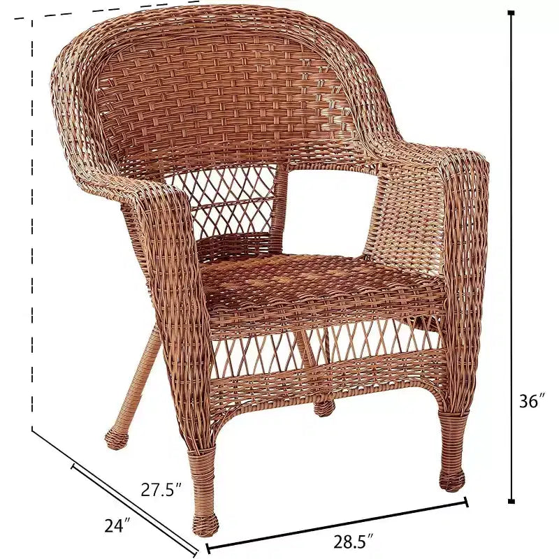 HomeStock Honey Coastal Craftsman Chaise Ensemble de 2 avec coussins