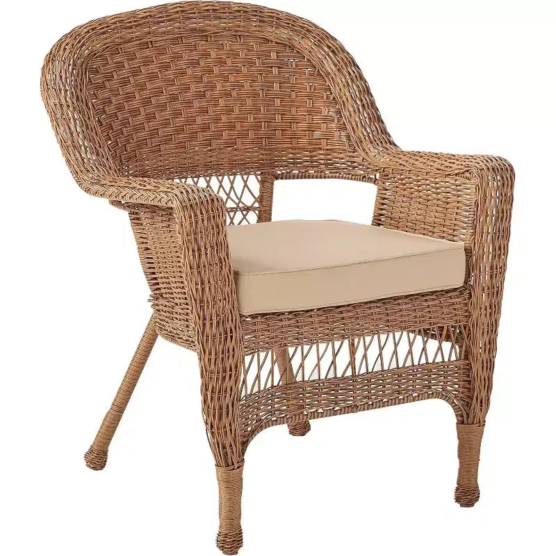 HomeStock Honey Coastal Craftsman Chaise Ensemble de 2 avec coussins