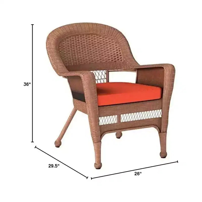 HomeStock Honey Coastal Craftsman Chaise Ensemble de 2 avec coussins
