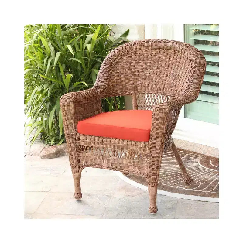 HomeStock Honey Coastal Craftsman Chaise Ensemble de 2 avec coussins