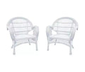 HomeStock White Wicker Chair - Set of 4