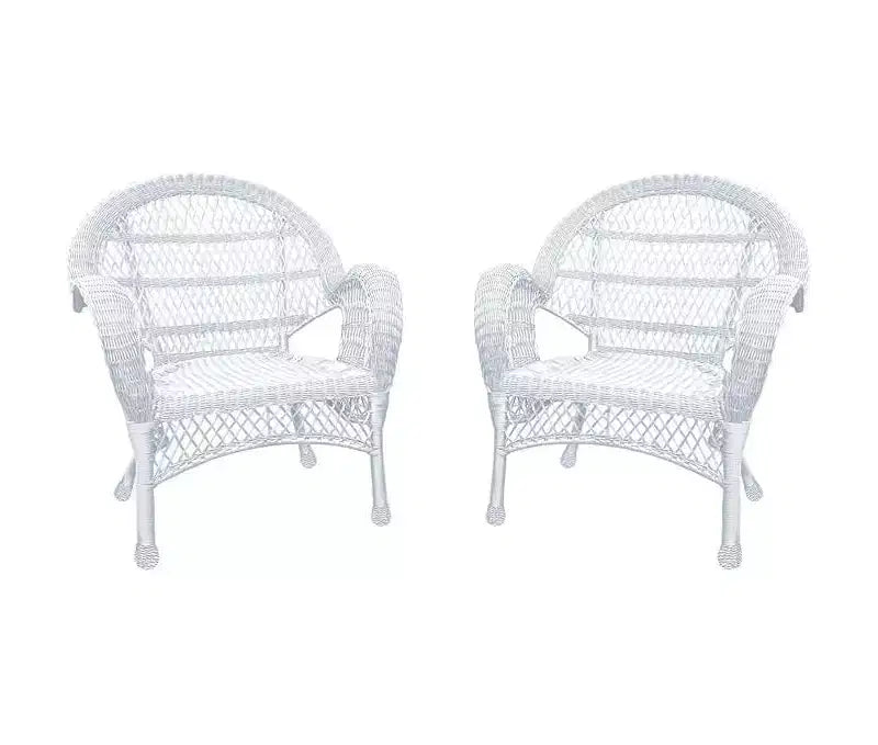 HomeStock White Wicker Chair - Set of 4