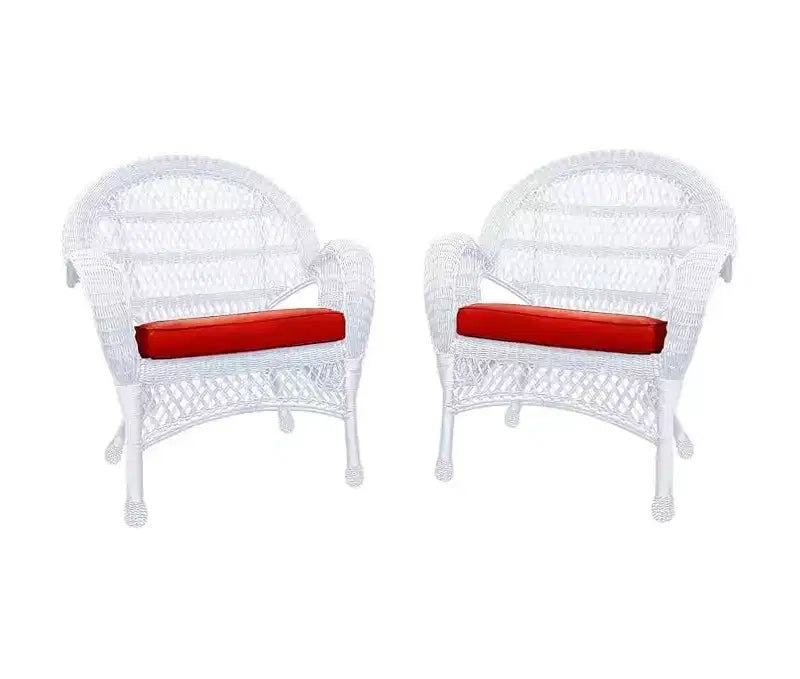 HomeStock Chaise en osier blanc - Lot de 4
