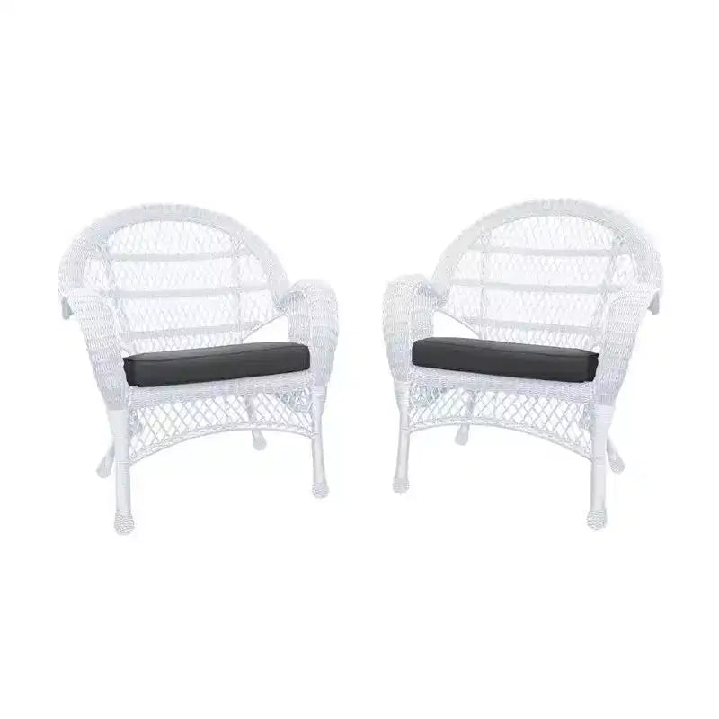 HomeStock Chaise en osier blanc - Lot de 4