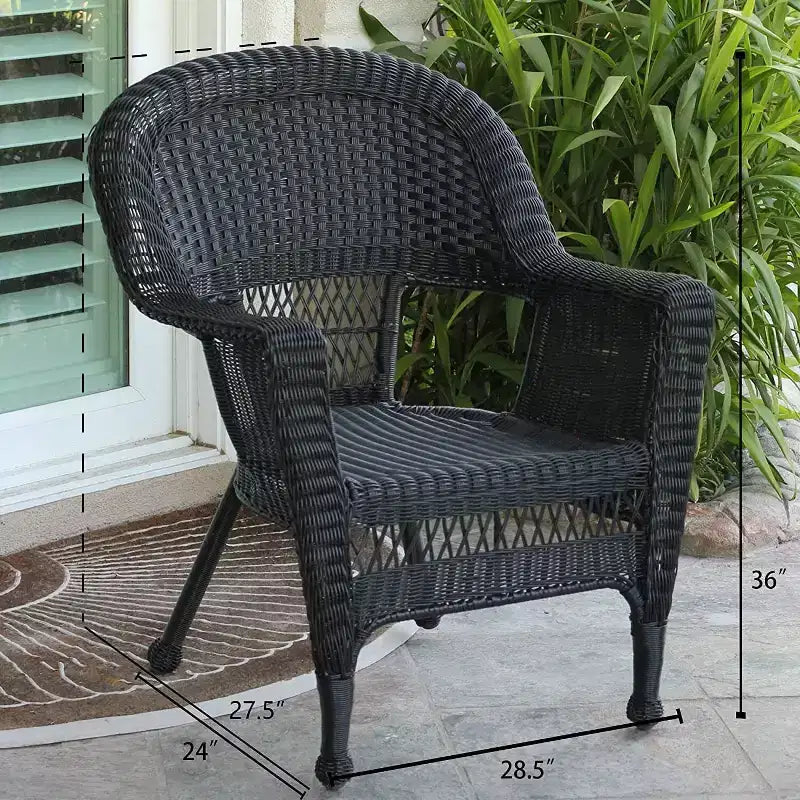 Chaises en osier HomeStock avec coussin - Lot de 2