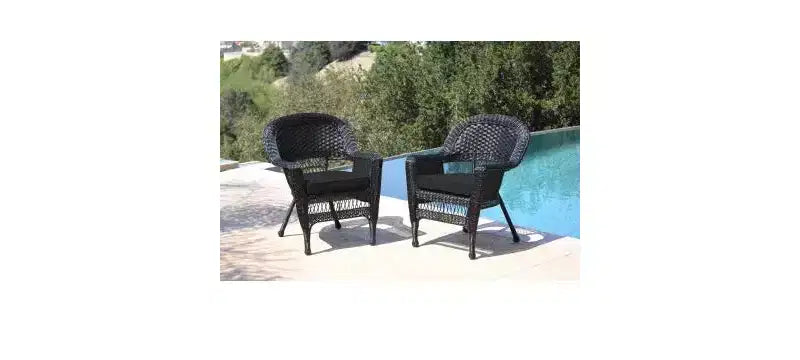 Chaises en osier HomeStock avec coussin - Lot de 2