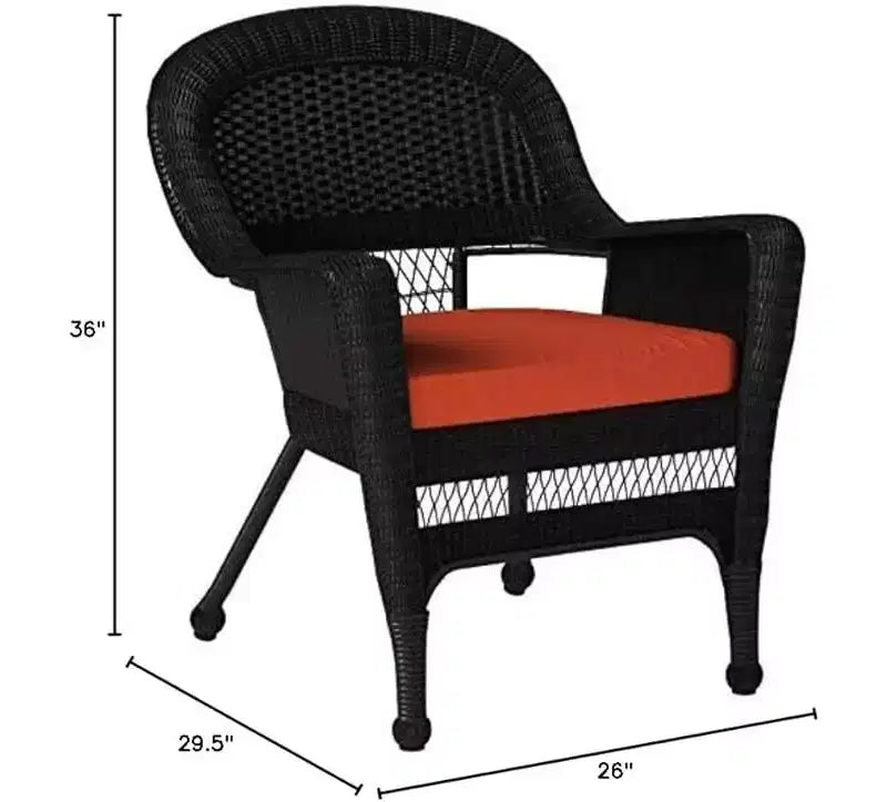 Chaises en osier HomeStock avec coussin - Lot de 2