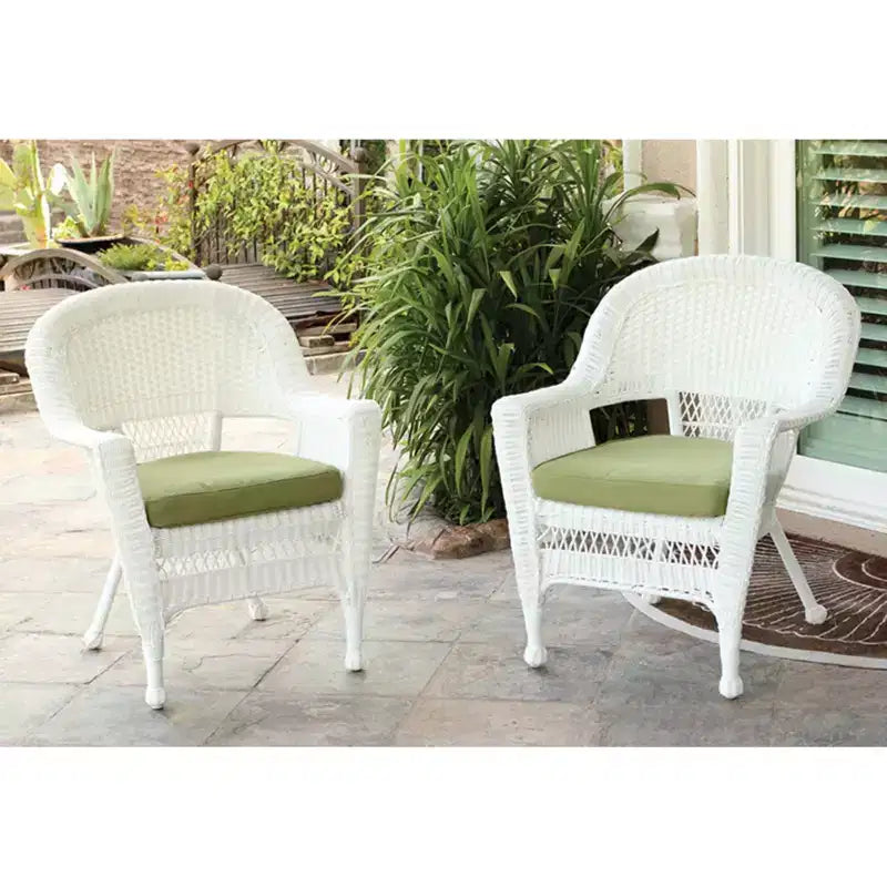 Chaises en osier HomeStock avec coussin - Lot de 2