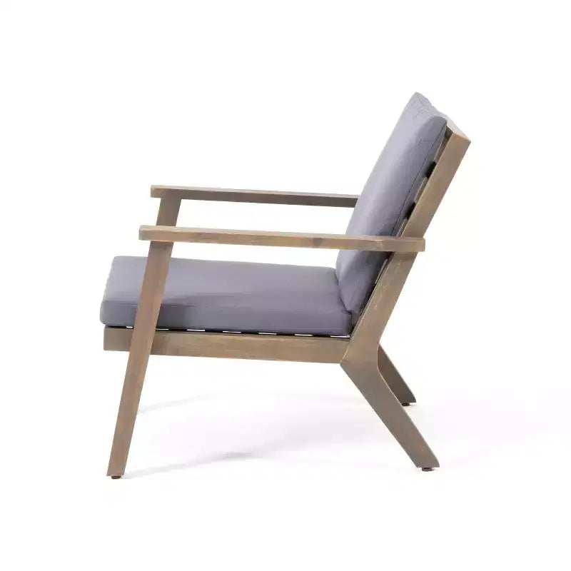 GDFStudio Avacyn Chaises de club d'extérieur en bois d'acacia avec coussins (Lot de 2)