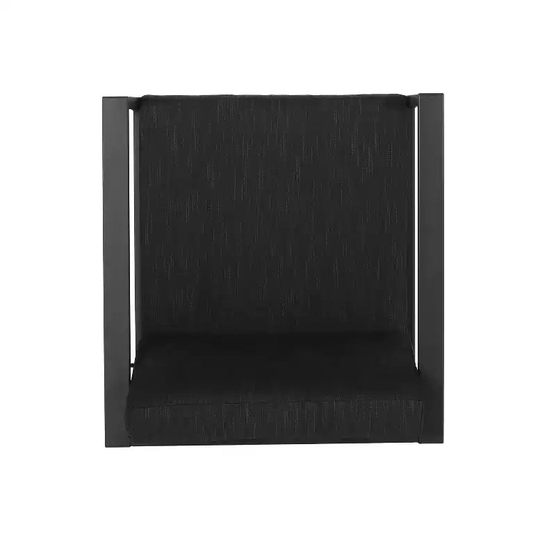 Christopher Knight Home Navan Fauteuil de club moderne d'extérieur en aluminium avec coussins, Noir/Gris foncé