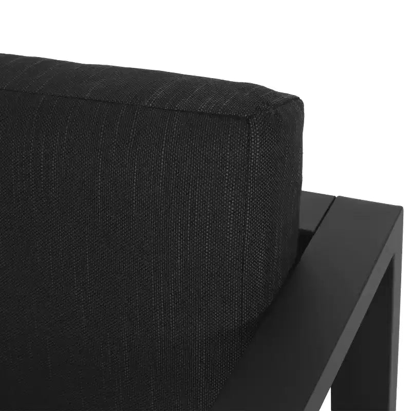 Christopher Knight Home Navan Fauteuil de club moderne d'extérieur en aluminium avec coussins, Noir/Gris foncé