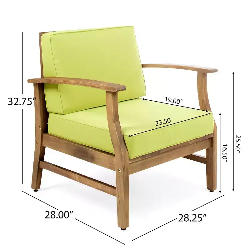 Christopher Knight Home Abena Fauteuils de jardin en bois d'acacia avec coussins (lot de 2)