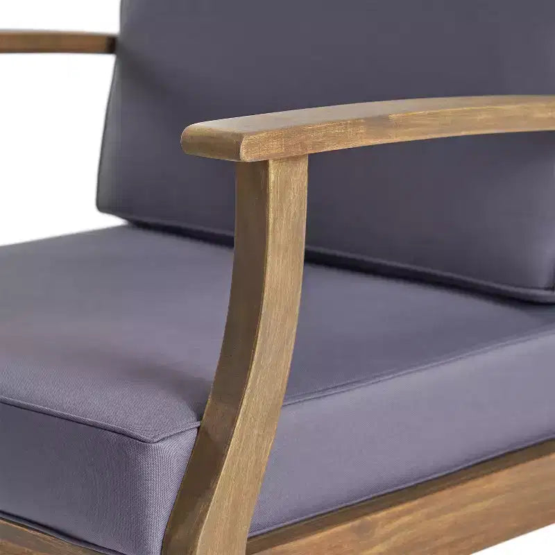 Christopher Knight Home Abena Fauteuils de jardin en bois d'acacia avec coussins (lot de 2)